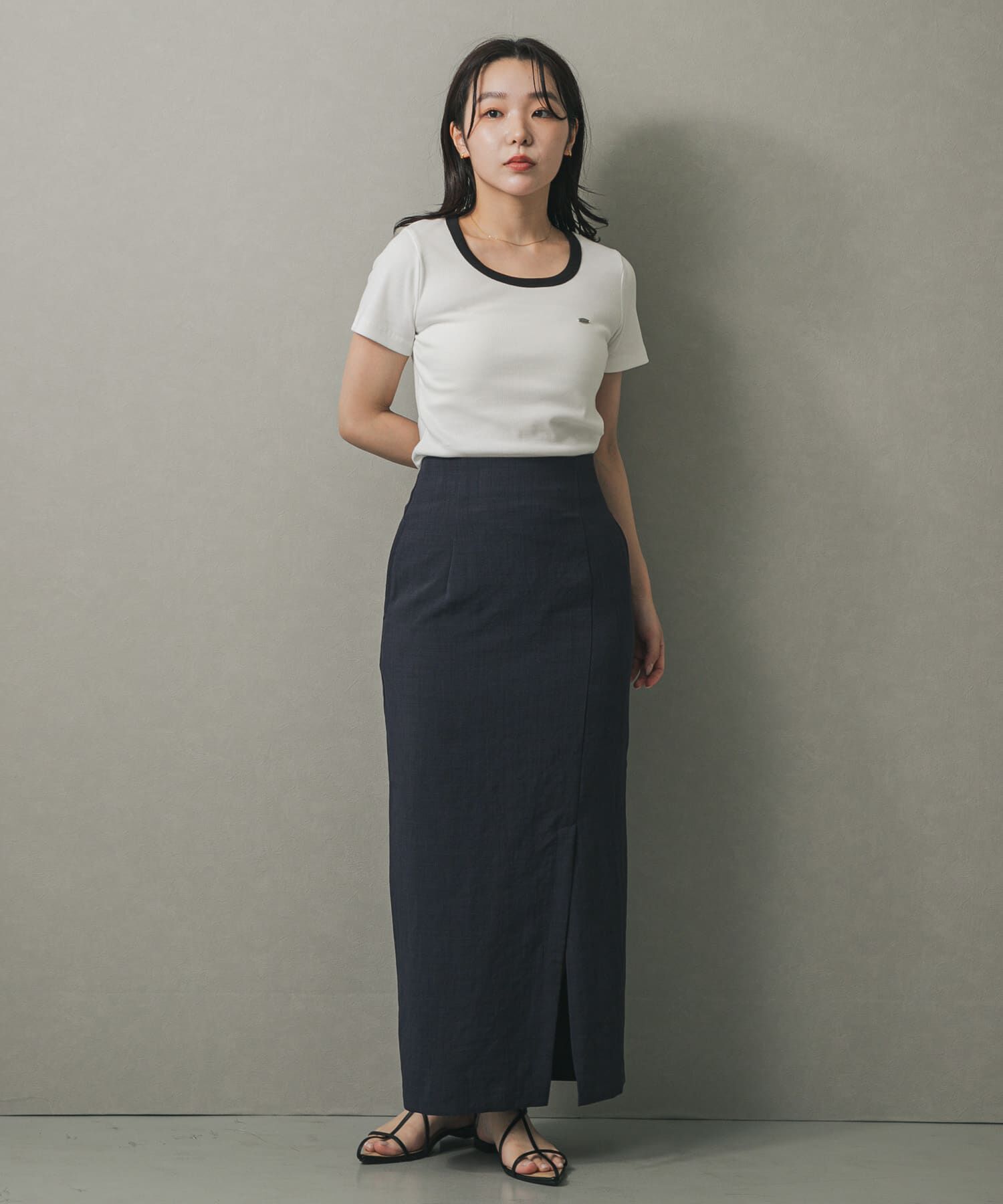 SENSE OF PLACE by URBAN RESEARCH「『UR TECH DRYLUXE』リネンライクスリットタイトスカート」|スカート|