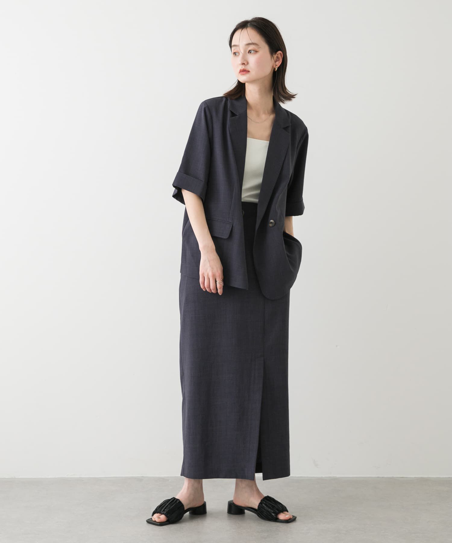 SENSE OF PLACE by URBAN RESEARCH「『UR TECH DRYLUXE』リネンライクスリットタイトスカート」|スカート|