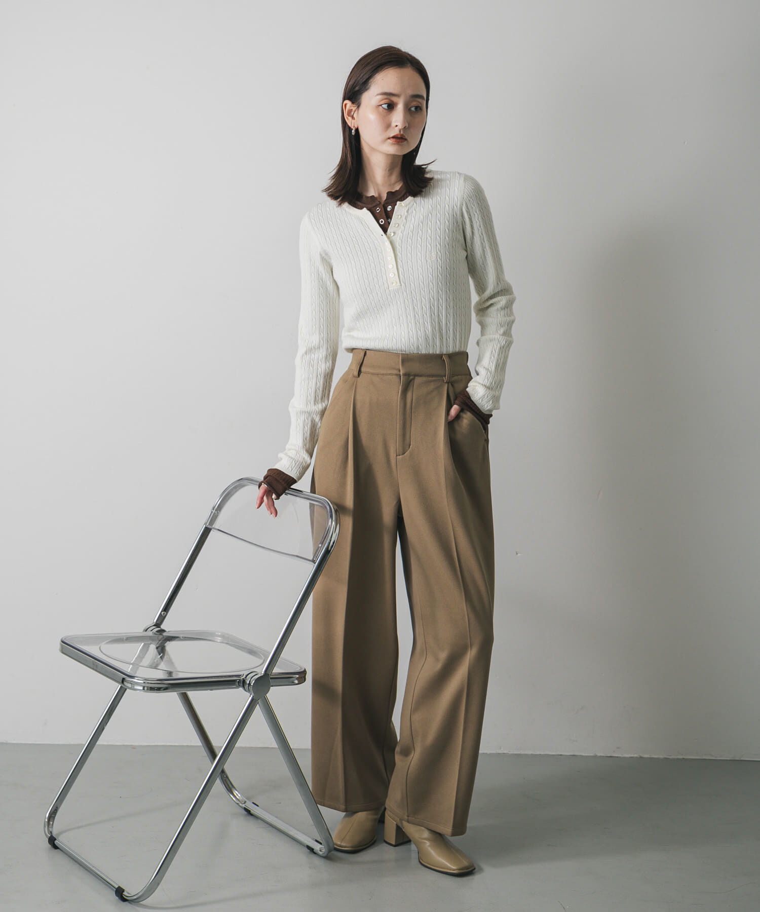 SENSE OF PLACE by URBAN RESEARCH「『BLACK, TALLサイズ/WEB限定』ジャージーストレートスラックス」|その他|