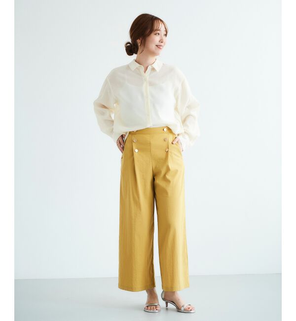 le.coeur blanc「《手洗い可能》ストレッチマリンワイドパンツ」|その他|