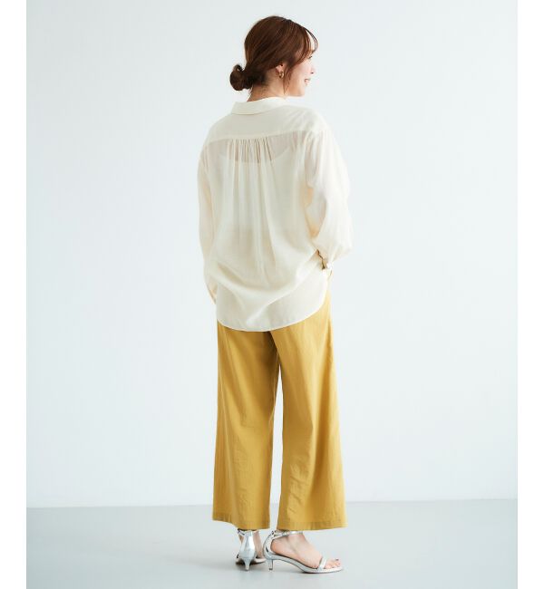 le.coeur blanc「《手洗い可能》ストレッチマリンワイドパンツ」|その他|