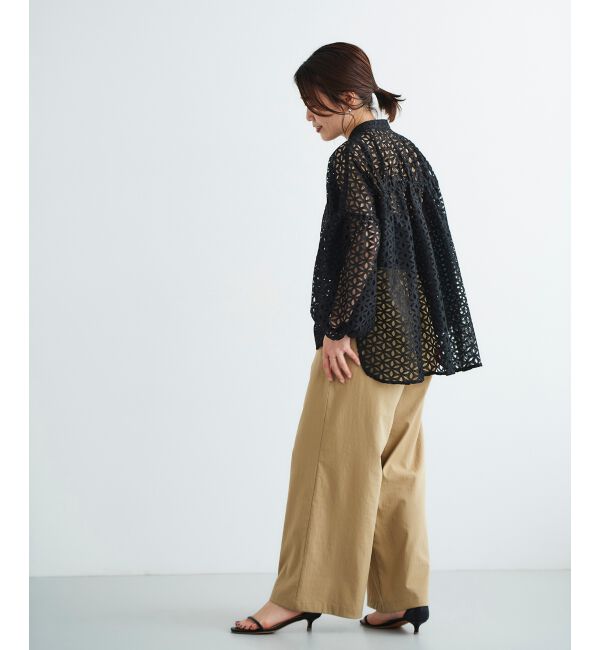 le.coeur blanc「《手洗い可能》ストレッチマリンワイドパンツ」|その他|