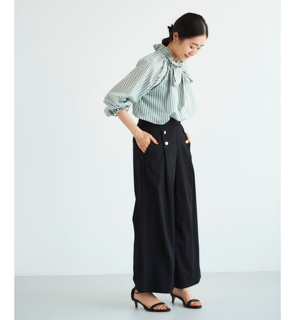 le.coeur blanc「《手洗い可能》ストレッチマリンワイドパンツ」|その他|