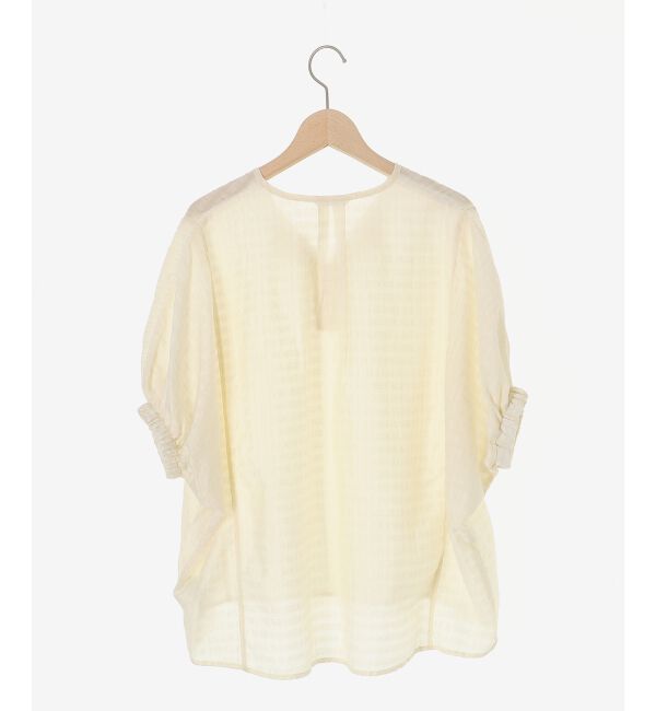 le.coeur blanc「《手洗い可能》シャドーチェックスリーブデザインブラウス」|シャツ・ブラウス|