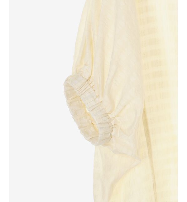 le.coeur blanc「《手洗い可能》シャドーチェックスリーブデザインブラウス」|シャツ・ブラウス|