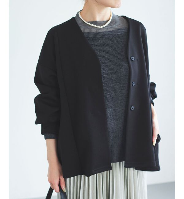 le.coeur blanc「ダンボールノーカラージャケット」|その他|ブラック