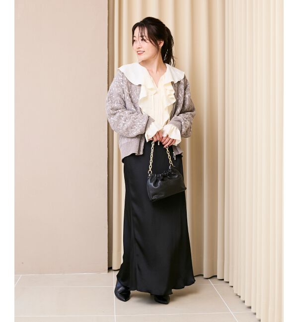  「《手洗い可能》マットサテンナロースカート」|スカート|