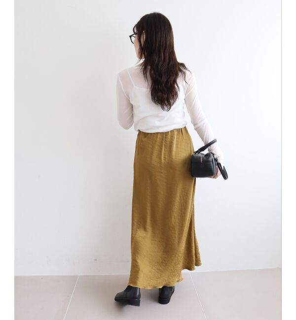  「《手洗い可能》マットサテンナロースカート」|スカート|