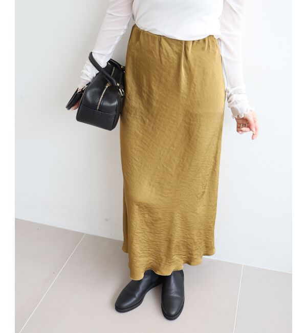  「《手洗い可能》マットサテンナロースカート」|スカート|