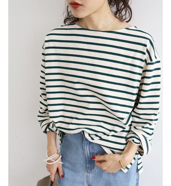  「《手洗い可能》バスクボーダーロンT」|Tシャツ・カットソー|