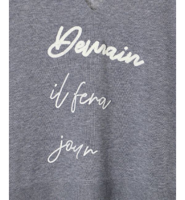  「フレーズロゴ刺繍Vネックニット」|ニット・セーター|