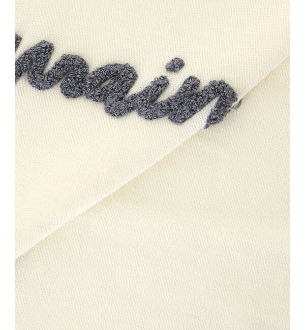  「フレーズロゴ刺繍Vネックニット」|ニット・セーター|