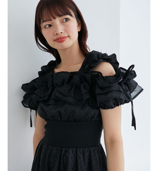 MAJESTICLEGON「ミルフィーユフリルコルセットワンピ」|ワンピース|
