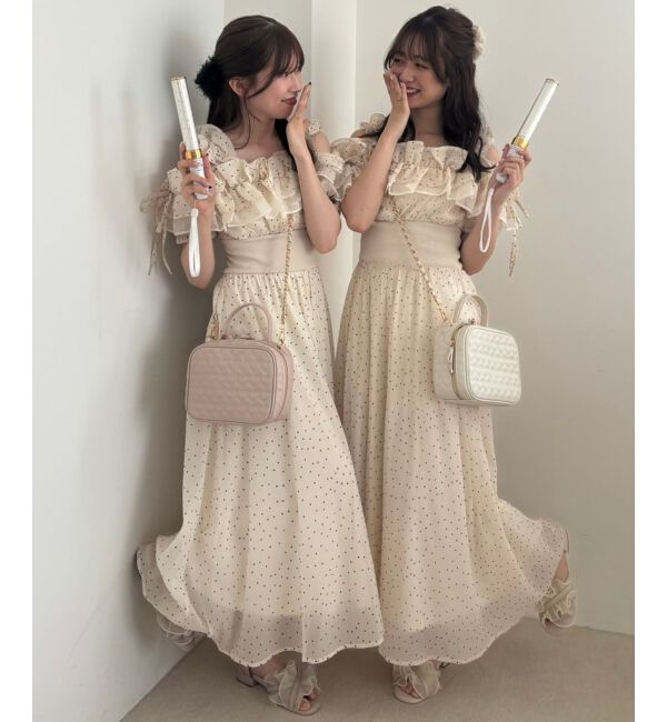 MAJESTICLEGON「ミルフィーユフリルコルセットワンピ」|ワンピース|ｱｲﾎﾞﾘｰ柄