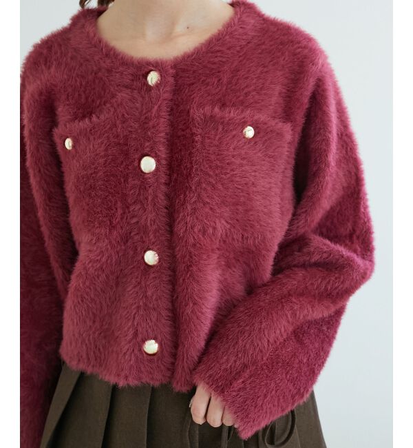  「ポケット付きフェザークルーカーデ」|カーディガン|