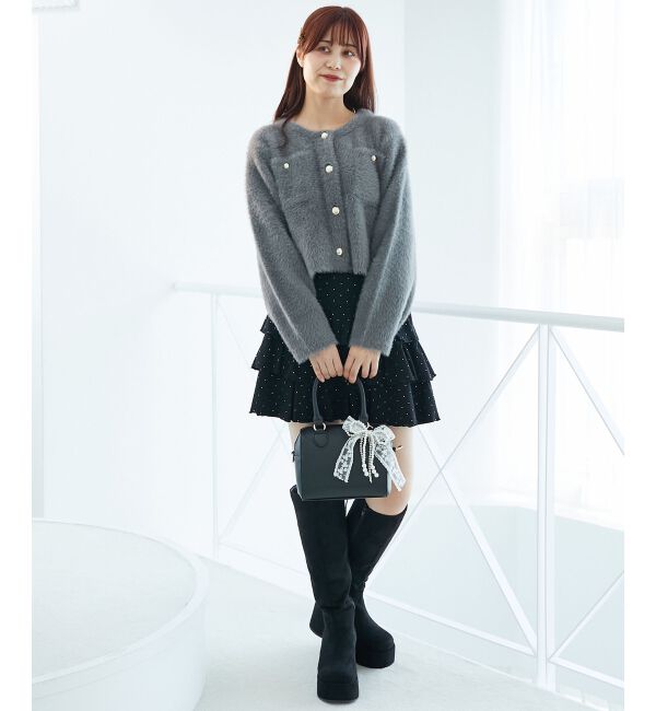  「ポケット付きフェザークルーカーデ」|カーディガン|