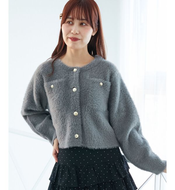  「ポケット付きフェザークルーカーデ」|カーディガン|