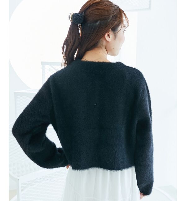  「ポケット付きフェザークルーカーデ」|カーディガン|