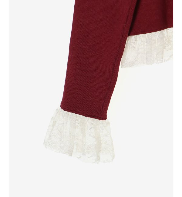  「レースドッキングVネックニット」|ニット・セーター|