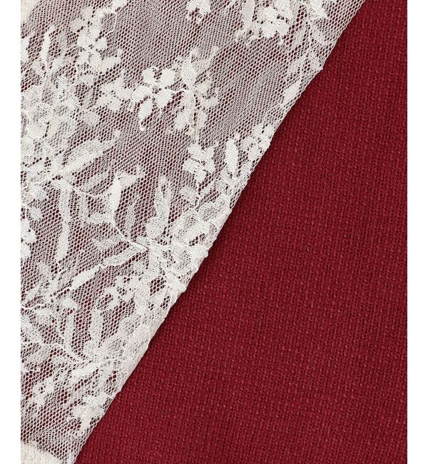  「レースドッキングVネックニット」|ニット・セーター|