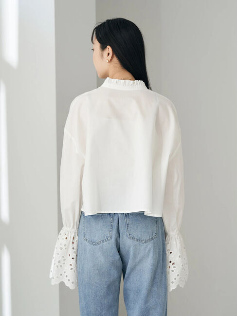earth music&ecology「袖レースショートシャツブラウス」|シャツ・ブラウス|