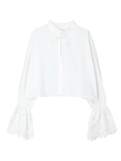 earth music&ecology「袖レースショートシャツブラウス」|シャツ・ブラウス|