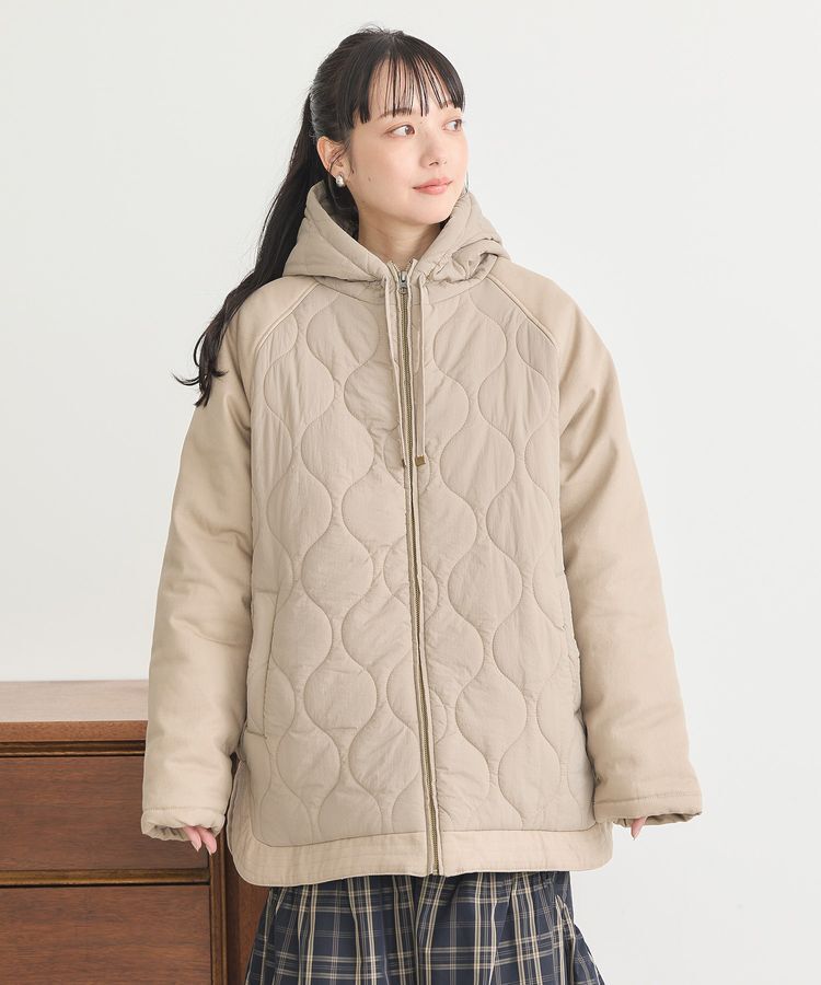 earth music&ecology「ラグラン切替キルティングブルゾン」|ブルゾン・スタジャン|