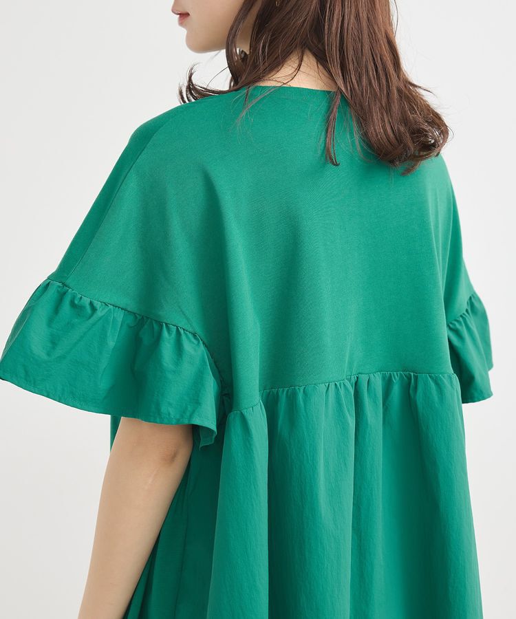 earth music&ecology「フリルドッキングポンチョT」|チュニック|