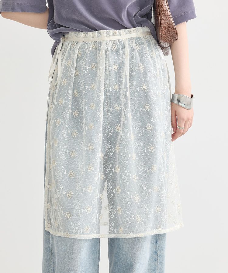 earth music&ecology「フラワー刺繍レイヤードスカート」|スカート|Ecru