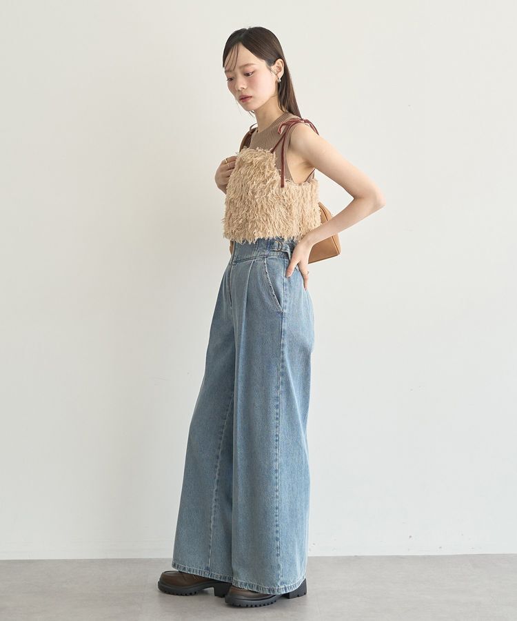 earth music&ecology「【WEB限定】ベロアリボンフェザービスチェ」|ベスト・ジレ|