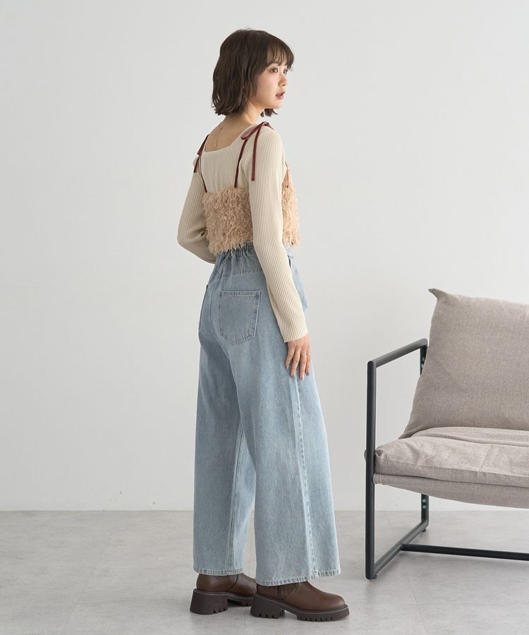 earth music&ecology「【WEB限定】ベロアリボンフェザービスチェ」|ベスト・ジレ|