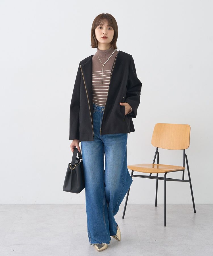 earth music&ecology「レンチング(TM)エコヴェロ(TM)(リブタートル)」|ニット・セーター|