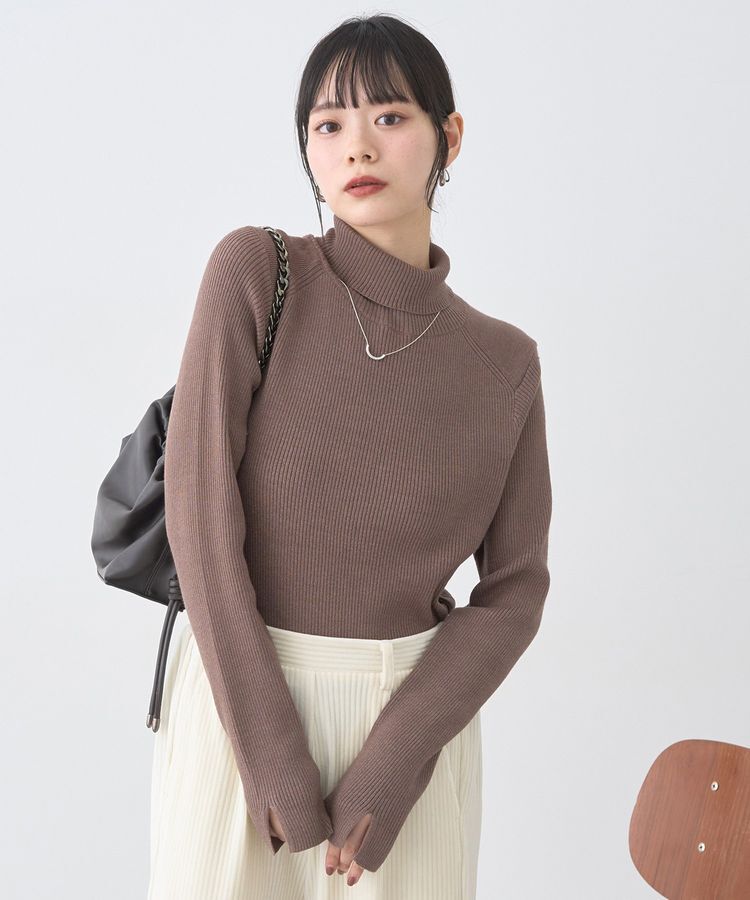 earth music&ecology「レンチング(TM)エコヴェロ(TM)(リブタートル)」|ニット・セーター|