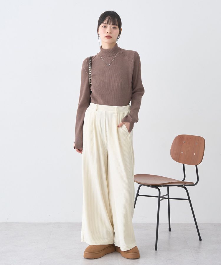 earth music&ecology「レンチング(TM)エコヴェロ(TM)(リブタートル)」|ニット・セーター|