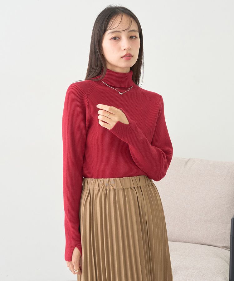 earth music&ecology「レンチング(TM)エコヴェロ(TM)(リブタートル)」|ニット・セーター|