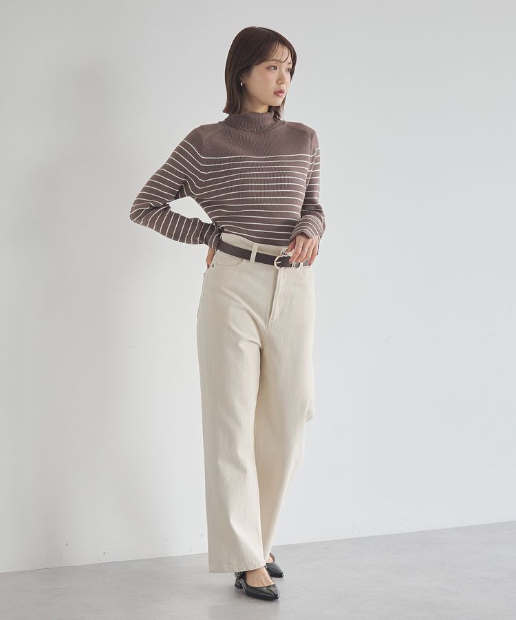 earth music&ecology「レンチング(TM)エコヴェロ(TM)(リブタートル)」|ニット・セーター|