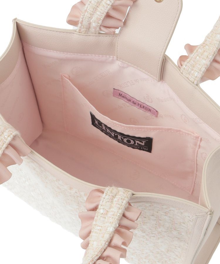 Maison de FLEUR「LINTONツイードスクエアフリルトートバッグ」|トートバッグ|