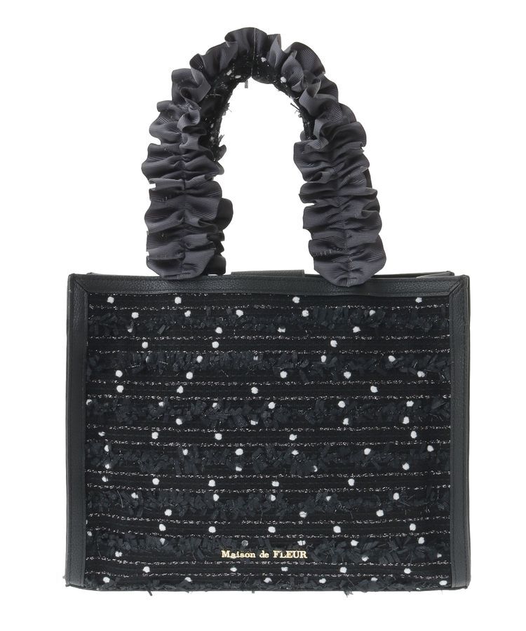 Maison de FLEUR「LINTONツイードスクエアフリルトートバッグ」|トートバッグ|