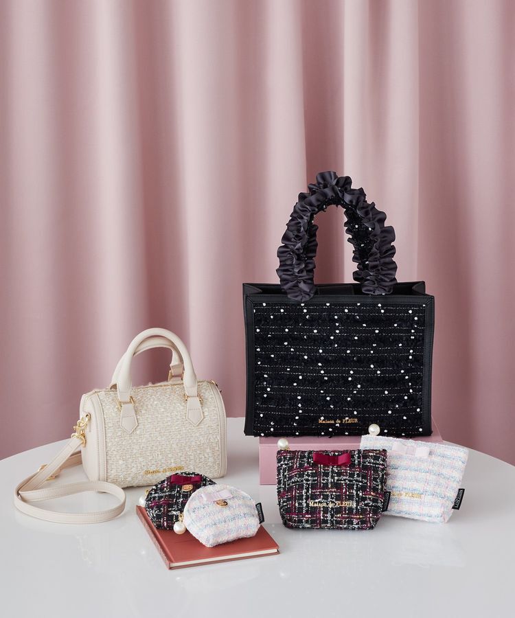 Maison de FLEUR「LINTONツイードスクエアフリルトートバッグ」|トートバッグ|