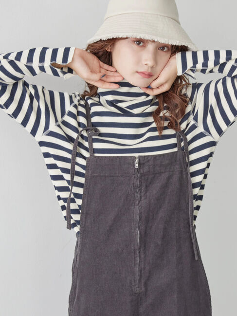  「リブタートルカットプルオーバー」|Tシャツ・カットソー|ネイビー