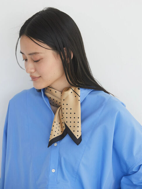  「柄アソートスカーフ」|ストール|ドットブラウン