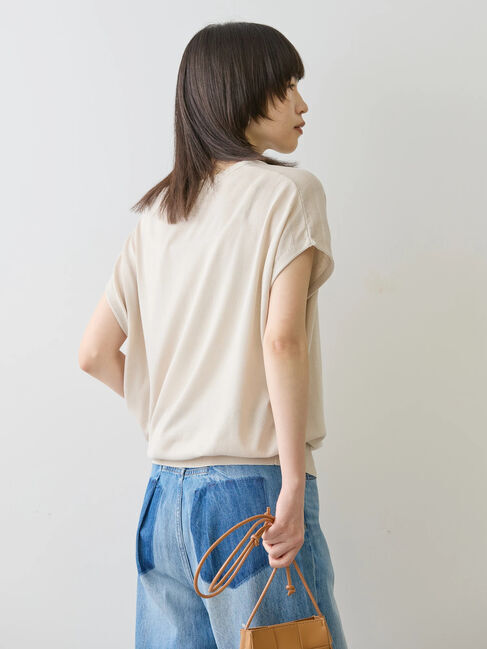 AMERICAN HOLIC「接触冷感フレンチスリーブニットプルオーバー」|ニット・セーター|