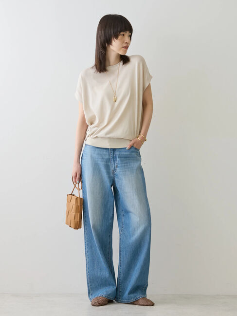 AMERICAN HOLIC「接触冷感フレンチスリーブニットプルオーバー」|ニット・セーター|