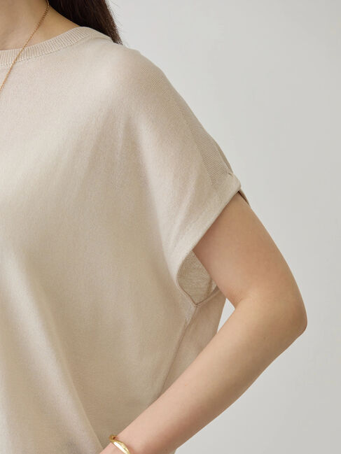 AMERICAN HOLIC「接触冷感フレンチスリーブニットプルオーバー」|ニット・セーター|