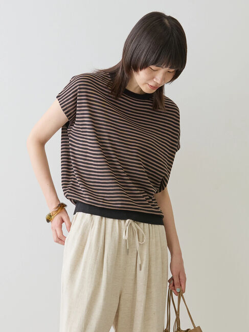 AMERICAN HOLIC「接触冷感フレンチスリーブニットプルオーバー」|ニット・セーター|