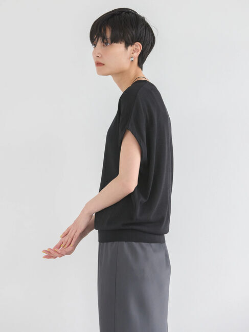 AMERICAN HOLIC「接触冷感フレンチスリーブニットプルオーバー」|ニット・セーター|