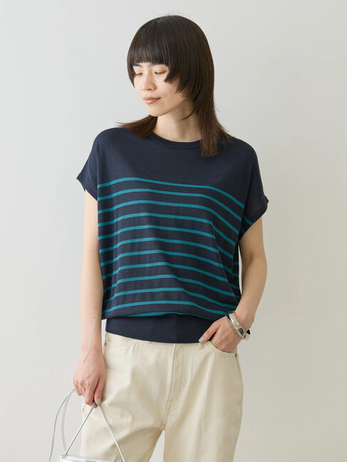 AMERICAN HOLIC「接触冷感フレンチスリーブニットプルオーバー」|ニット・セーター|