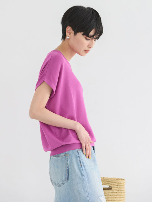 AMERICAN HOLIC「接触冷感フレンチスリーブニットプルオーバー」|ニット・セーター|