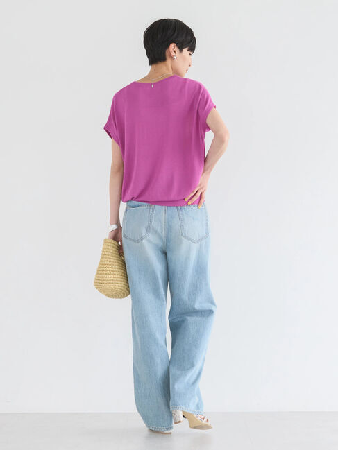 AMERICAN HOLIC「接触冷感フレンチスリーブニットプルオーバー」|ニット・セーター|