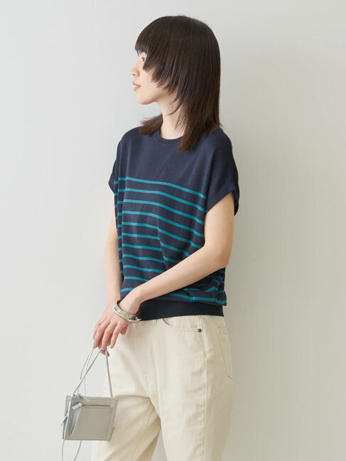 AMERICAN HOLIC「接触冷感フレンチスリーブニットプルオーバー」|ニット・セーター|